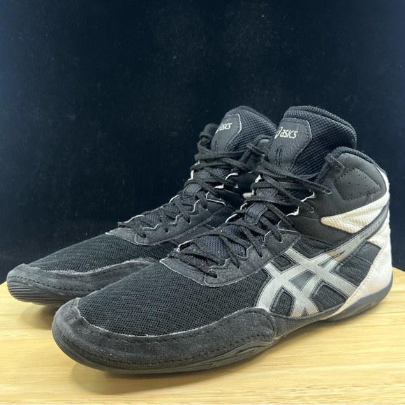 MENS ASICS 1081A021-001 MATFLEX 6 WRESLTING BOXING BLACK/WHITE/SILVER SHOE Sz 11 - Picture 2 of 10